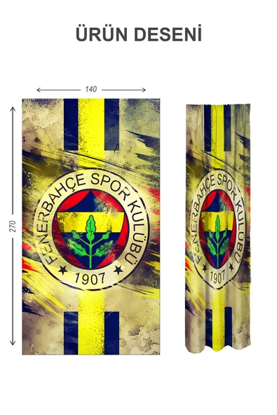 Dijital Baskı Yıkanabilir Dekoratif Modern Desenli 2 Kanat Bebek ve Çocuk Odası Fon Perdesi - 2