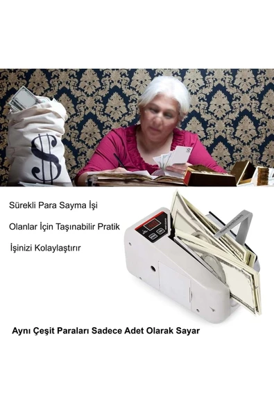 Kağıt Para Sayma Makinesi Mini Taşınabilir UV Lamba Para Kontrol - 2