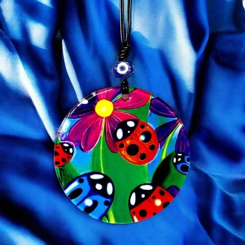 Uğur Böcekli Cam Duvar Dekoru Hediyelik Süs - 4