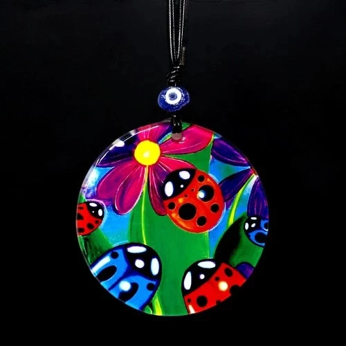 Uğur Böcekli Cam Duvar Dekoru Hediyelik Süs - 2