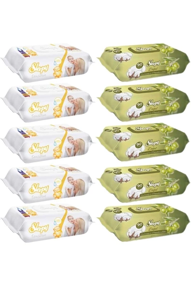 Sleepy Sensitive x5 & Zeytinyağlı x5 (10x90) 900 yaprak ürün görseli