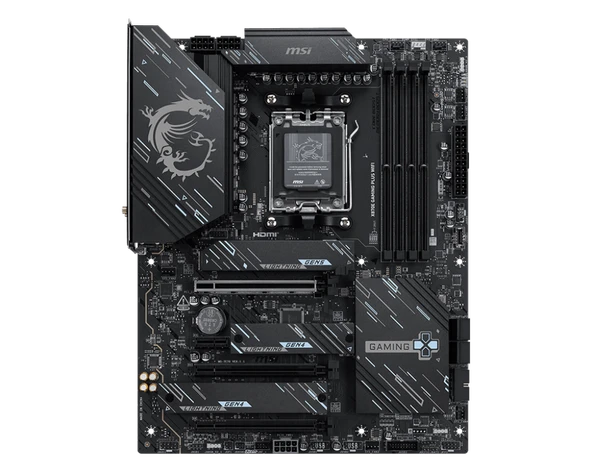 MSI X870E GAMING PLUS WIFI AM5 DDR5 8200MHZOC 3X M.2  USB 40GBPS HDMI DP 5G LAN WIFI 7 RGB ATX - 2