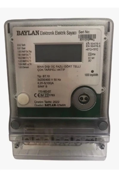 BAYLAN Dijital Trifaze Elektrik Sayacı 3x10(100)A Üç Fazlı Sanayi Dijital Sayaç - 2