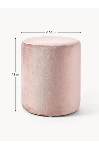 Mobilya Stant Most Ekol Puf 11 Pembe Kadife Kumaş (Evinize Teslim) - Resim 3