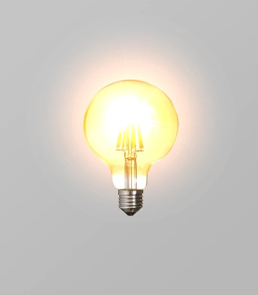 GECEM G95 AMBER 6w E-27 Fılament Rustik Led Ampul 2700K (BALON) 660lm - Resim 3