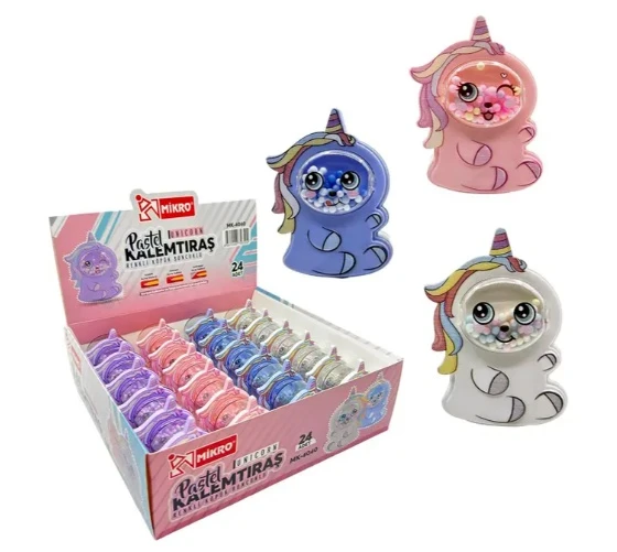 Pastel Kalemtraş Köpük Boncuklu Unicorn Mk-4040 - 2 adet - 1