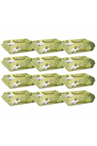 Sleepy Zeytinyağlı 90 Yaprak 12'li Paket Islak Mendil ürün görseli