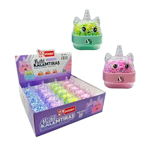 Pastel Kalemtraş Köpük Boncuklu Unicorn Mk-4030 - 2 adet - 1