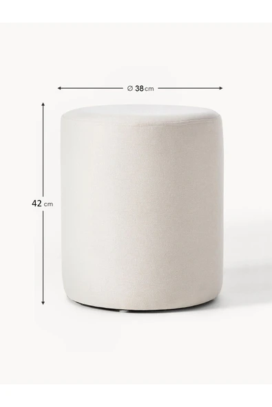 Mobilya Stant Most Ekol Puf 01 Krem Kadife Kumaş (Evinize Teslim) - Resim 5