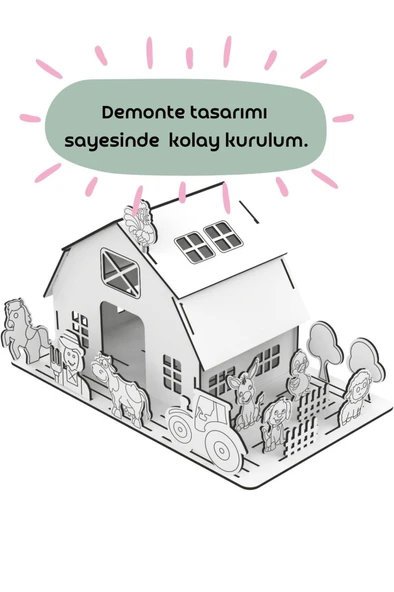 Totteriq Ahşap Boyama Ali Babanın Çiftliği 8202 - 5