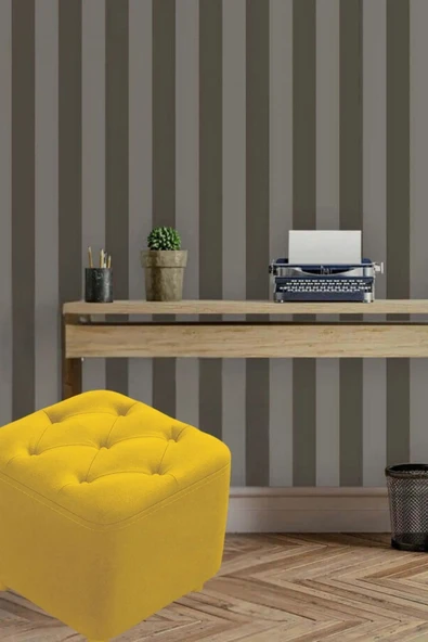 Mobilya Stant Most Hallow Kapitoneli Kare Puf 07 Hardal Kadife Kumaş (Evinize Teslim) ürün görseli