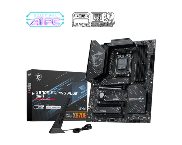MSI X870E GAMING PLUS WIFI AM5 DDR5 8200MHZOC 3X M.2  USB 40GBPS HDMI DP 5G LAN WIFI 7 RGB ATX
