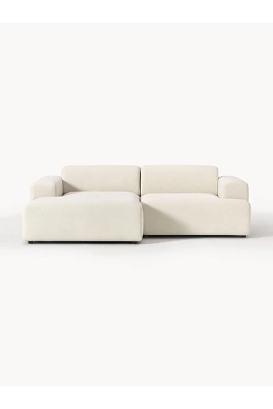 Mobilya Stant Most Mollista 2 Modül Sol Köşe Koltuk 01 Kırık Beyaz Keten Kumaş Yumuşak Sünger (Evinize Teslim) - 3