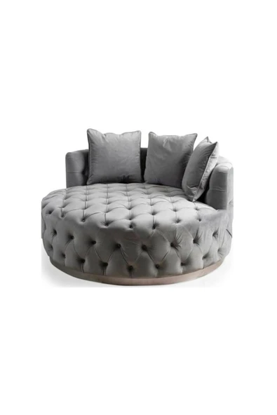 Mobilya Stant Most Hallow Kapitoneli Gürgen Berjer Silinebilir 23 Gri Kadife Kumaş Gold Kasa (Evinize Teslim) - Resim 2