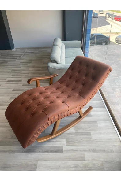 Mobilya Stant Most Woodarm Pro Sırt Mekanizmalı %100 Ağaç Sallanır Koltuk İthal Nubuk Kumaş (Evinize Teslim) ürün görseli