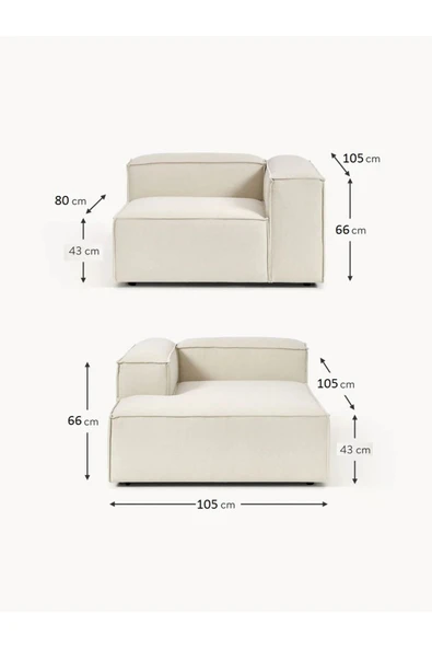 Mobilya Stant Most Mollis Plus Sol Köşe 2 Modül Köşe 01 Kırık Beyaz Keten Kumaş Yumuşak Sünger(EVİNİZE TESLİM) - Resim 7