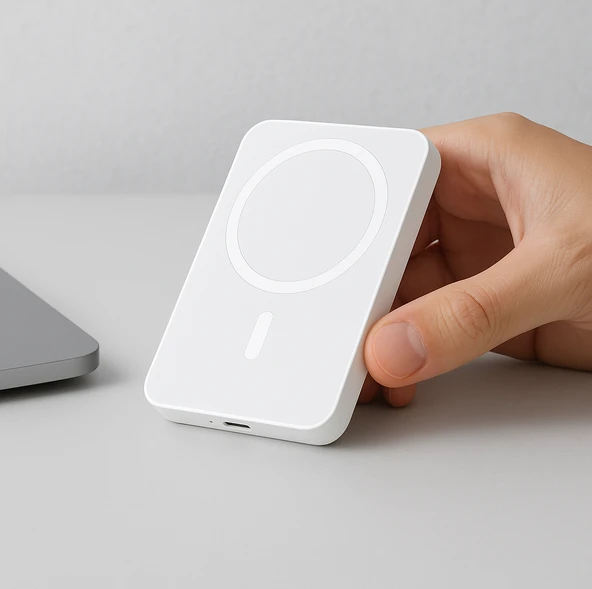ScHitec Taşınabilir Magsafe Özellikli 10000mAh Powerbank Beyaz YK-P950 - 3
