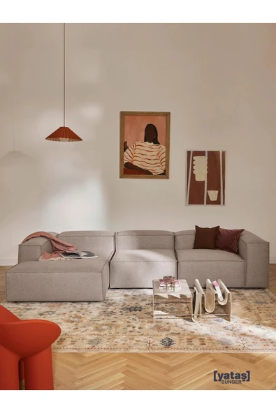 Mobilya Stant Most Mollis Plus 3 Modül Sol Köşe Koltuk 10 Kahverengi Keten Kumaş Yumuşak Sünger(Evinize Teslim) ürün görseli