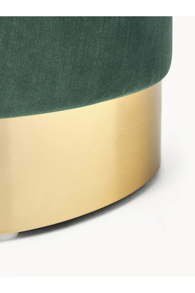 Mobilya Stant Most Ekol Premium Puf 15 Yeşil Kadife Kumaş (Evinize Teslim) - Resim 3