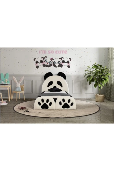 Mobilya Stant Most Panda Tek Kişilik Karyola Teddy Kumaş 90x190 Yatak İçindir (Evinize Teslim) - Resim 2