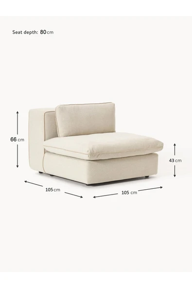 Mobilya Stant Most Mollirest Orta Modül Berjer 01 Kırık Beyaz Keten Silikon Dolgu Fermuarlı Minder(Evinize Teslim) - Resim 4