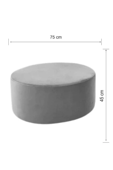 Mobilya Stant Most Ekol Yuvarlak Sandıklı Orta Sehpa 23 Antrasit Kadife Kumaş (Evinize Teslim) - Resim 3