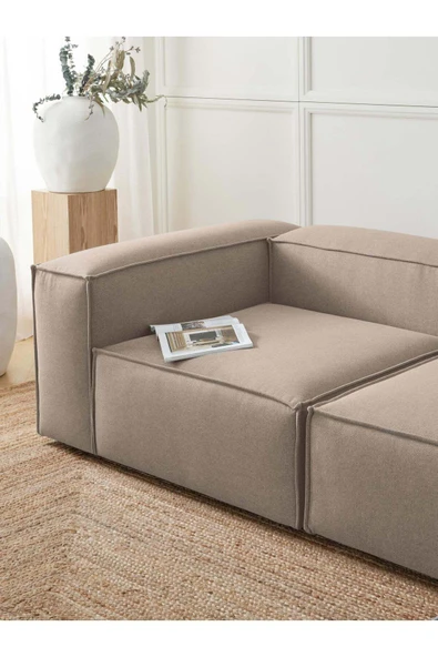 Mobilya Stant Most Mollis Köşe Modül Berjer Silinebilir 10 Kahverengi Keten Kumaş Yumuşak Sünger (EVİNİZE TESLİM) - Resim 2