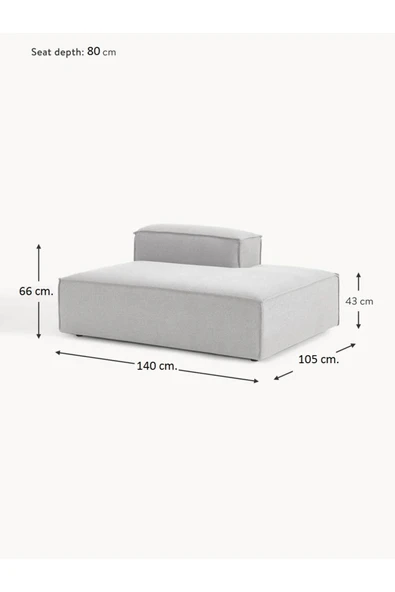 Mobilya Stant Most Mollis Sağ Pro Köşe Modül 32 Gri Keten Kumaş Yumuşak Sünger(EVİNİZE TESLİM) - 6