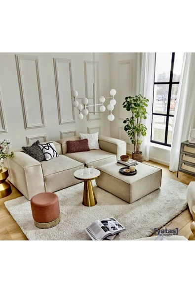 Mobilya Stant Most Mollis 3 Modül Köşe Koltuk Keten Kumaş Yumuşak Sünger (Evinize Teslim) ürün görseli