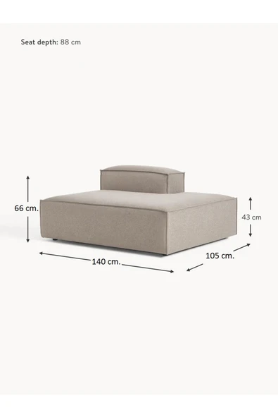 Mobilya Stant Most Mollis Sağ Pro Köşe Modül 10 Kahverengi Keten Kumaş Yumuşak Sünger(EVİNİZE TESLİM) - Resim 5