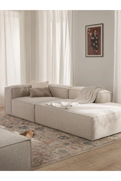 Mobilya Stant Most Mollis Pro 2 Modül Sağ Kanepe 01 Lüks Bukle Kumaş Yumuşak Sünger(Evinize Teslim) - Resim 2