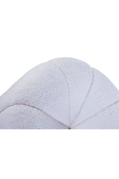 Mobilya Stant Most Line Berjer İthal Beyaz Teddy Kumaş (Evinize Teslim) - Resim 2