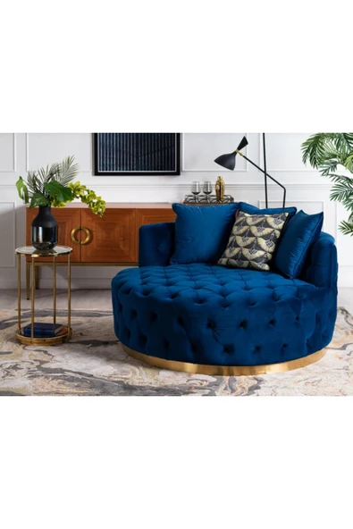 Mobilya Stant Most Hallow Kapitoneli Gürgen Berjer Silinebilir 19 Lacivert Kadife Kumaş Gold Kasa (Evinize Teslim) ürün görseli