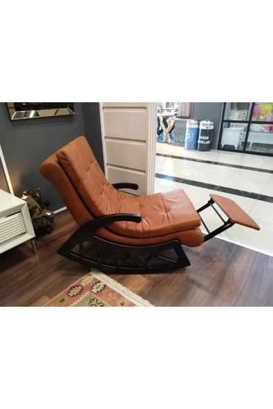 Mobilya Stant Most Woodarm %100 Ağaç Dinlenme Koltuğu 06 Tarçın İthal Nubuk Kumaş (Evinize Teslim) ürün görseli