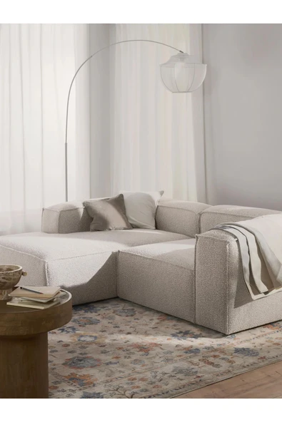 Mobilya Stant Most Mollis Plus Sol Köşe 2 Modül Köşe 01 Beyaz Lüks Bukle Kumaş Yumuşak Sünger(EVİNİZE TESLİM) - Resim 5