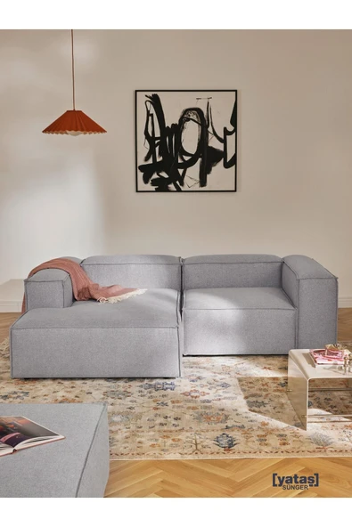 Mobilya Stant Most Mollis Plus Sol Köşe 2 Modül Köşe Koltuk 32 Gri Keten Kumaş Yumuşak Sünger(EVİNİZE TESLİM)
