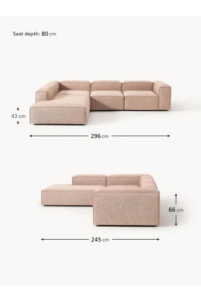 Mobilya Stant Most Mollis Pro 4 Modül Sol Köşe Koltuk Takımı 09 Bej Keten Kumaş Yumuşak Sünger(Evinize Teslim) - Resim 7