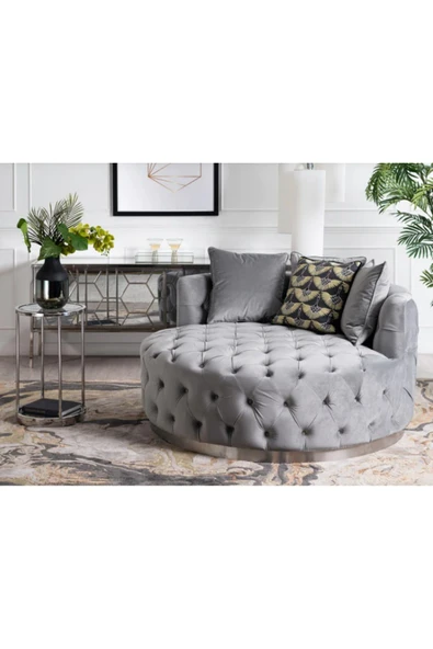 Mobilya Stant Most Hallow Kapitoneli Gürgen Berjer Silinebilir 23 Gri Kadife Kumaş Gold Kasa (Evinize Teslim) ürün görseli