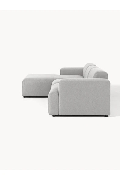 Mobilya Stant Most Mollista 3 Modül Sol Köşe Koltuk 32 Gri Keten Kumaş Yumuşak Sünger (Evinize Teslim) - Resim 4