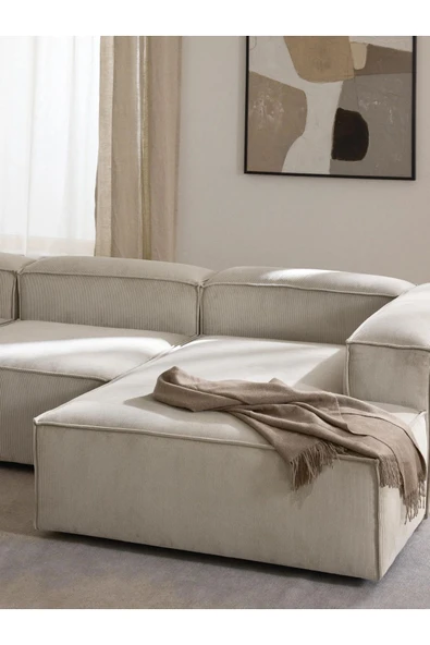 Mobilya Stant Most Mollis Plus Sağ Köşe Dinlenme 01 Fitilli Kırık Beyaz Kadife Yumuşak Sünger(EVİNİZE TESLİM) - Resim 2