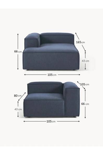 Mobilya Stant Most Mollis Plus Sol Köşe 2 Modül Köşe Koltuk Lacivert Keten Kumaş Yumuşak Sünger(EVİNİZE TESLİM) - Resim 5