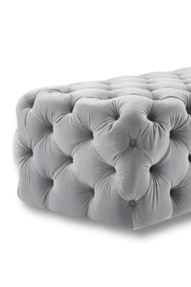 Mobilya Stant Most Hallow Kapitoneli Bench 23 Antrasit Kadife Kumaş (Evinize Teslim) - Resim 2