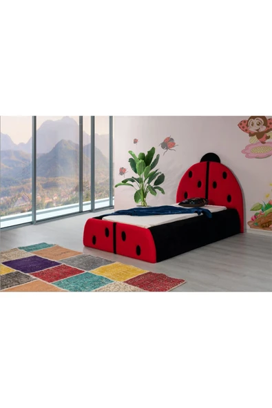 Mobilya Stant Most Uğur Böceği Tek Kişilik Karyola Teddy Kumaş 90x190 Yatak İçindir(Evinize Teslim) ürün görseli