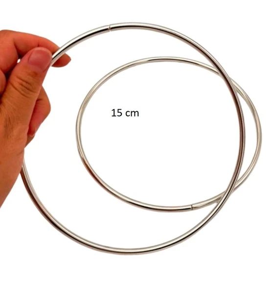 Çanta Aksesuar 15 Cm Yuvarlak Metal Çanta Sapı Gümüş  Renk ürün görseli 1