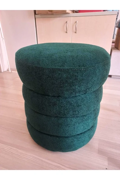 Mobilya Stant Most Twister Puf 11 Yeşil Bukle Kumaş (Evinize Teslim) - Resim 2