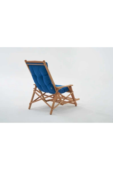 Mobilya Stant Most Sunbed Şezlong Su Bazlı %100 Ağaç Outdoor Lacivert Kumaş Silikon Dolgu (Evinize Teslim) - 3