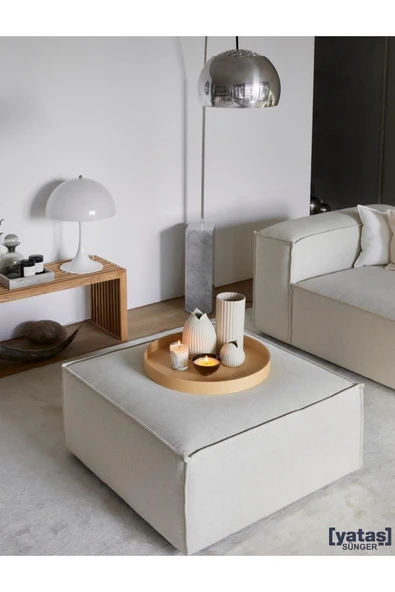 Mobilya Stant Most Mollis Kare Puf Silinebilir 01 Kırık Beyaz Keten Kumaş Yumuşak Sünger (EVİNİZE TESLİM) ürün görseli