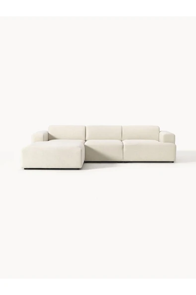 Mobilya Stant Most Mollista 3 Modül Sol Köşe Koltuk 01 Kırık Beyaz Keten Kumaş Yumuşak Sünger (Evinize Teslim) - 3