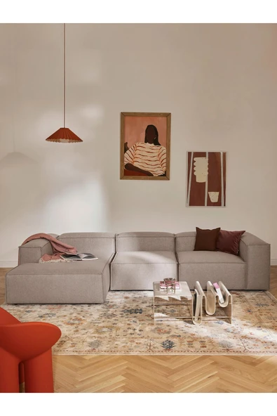 Mobilya Stant Most Mollis Plus Sol Köşe Dinlenme 10 Kahverengi Keten Kumaş Yumuşak Sünger(EVİNİZE TESLİM) - Resim 2