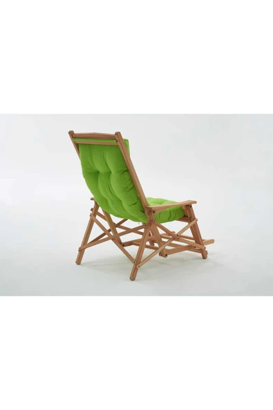 Mobilya Stant Most Sunbed Şezlong Su Bazlı %100 Ağaç Outdoor Yeşil Kumaş Silikon Dolgu (Evinize Teslim) - 3